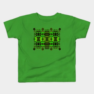 African Symbolic Design in Greens - "The Knowledge of Tradition" Kids T-Shirt